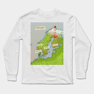 Map Of Lapland Long Sleeve T-Shirt